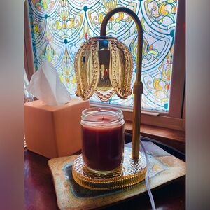 Vintage-Style Tulip Candle Warmer Lamp - Gold